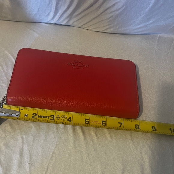 Coach Vibrant Red Leather Wristlet - Picture 7 of 9